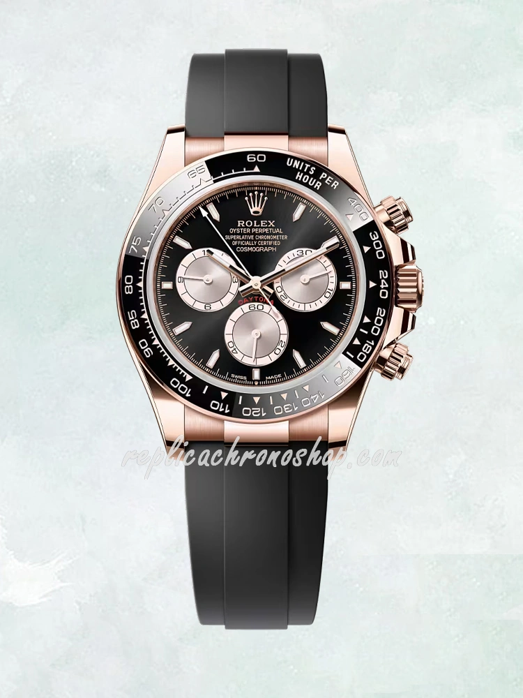 Luxury Super Clone Rolex Daytona m126515ln-0002 Men Watch 904L Rose Gold Black Dial Chronograph