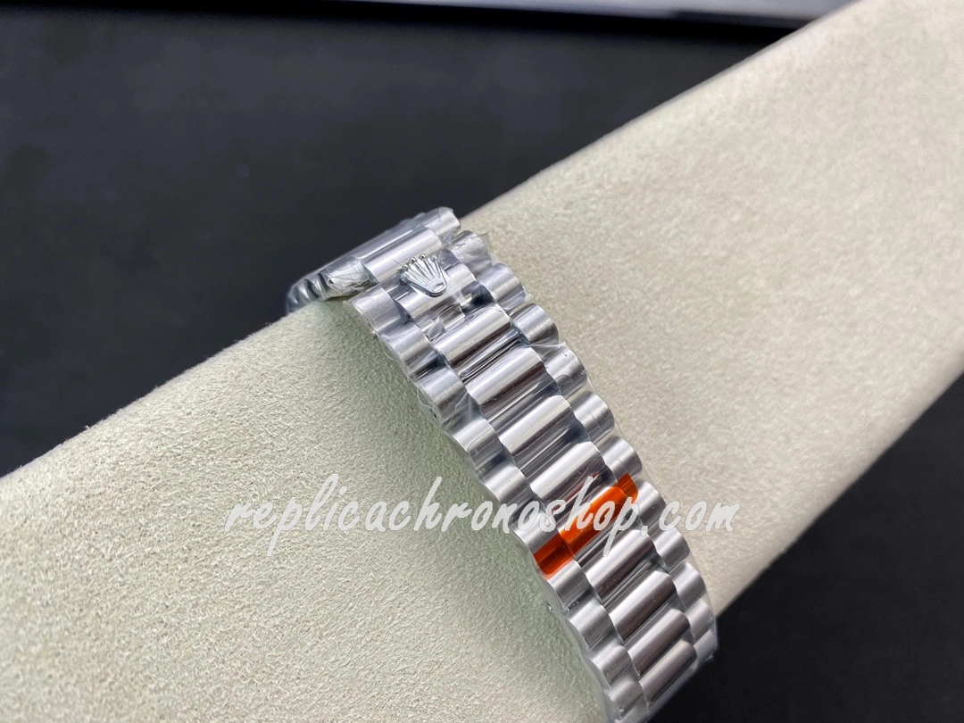 Best Super Clone Day-Date 40mm M228206-0004 Ice Blue Motif Dial 904L Steel Swiss Cal.3255 Watch - Image 10