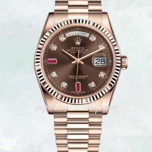 Super Clone Rolex Day-Date 118235F-0093 36mm 18k Rose Gold Plated Brown Dial Luxury Sports Watch